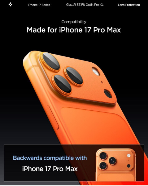 Spigen Glass tR EZ Fit Optik Pro XL 1 Pack Orange iPhone 17 Pro Max, Bild 12