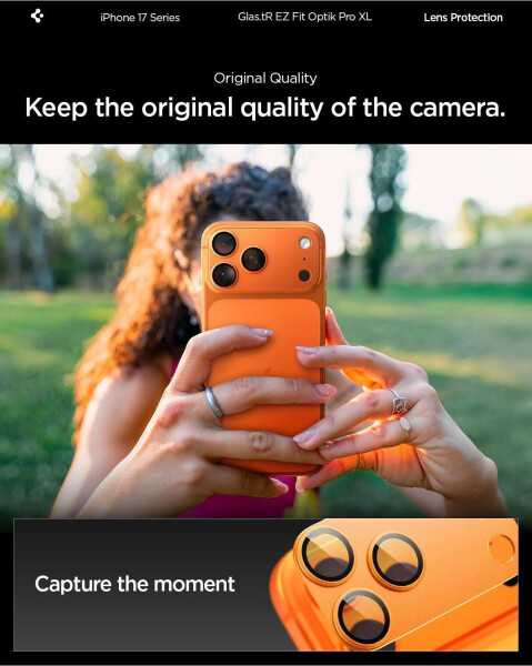 Spigen Glass tR EZ Fit Optik Pro XL 1 Pack Orange iPhone 17 Pro Max, Bild 13