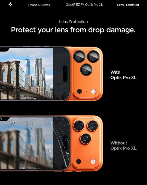 Spigen Glass tR EZ Fit Optik Pro XL 1 Pack Orange iPhone 17 Pro Max, Bild 15