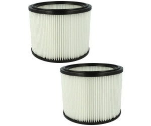 vhbw 2x Filterelement kompatibel mit Metabo asa 30 l pc Inox, 25 l pc Nass-/Trockensauger Feinstaubfilter, Papier / Gummi