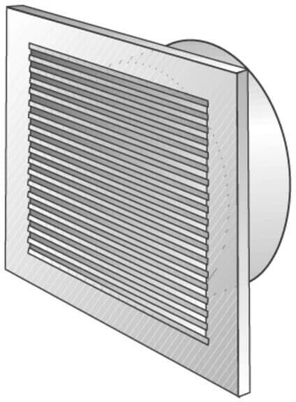 Helios L-G100 Lüftungsgitter DN100 mit 60301 Anschlußstutzen ws