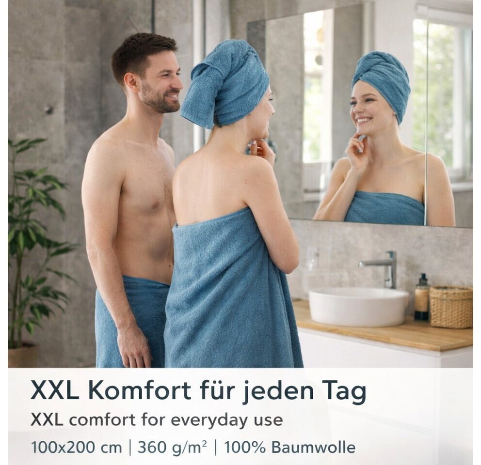 Betz Badetuch groß XXL BERLIN 100x200 cm (2-tlg.) taubenblau ab 59,50 € (Oktober 2026)