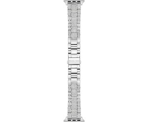 Michael Kors Stainless steel or acetate strap compatible with Apple Watch 38, 40, 41 mm, matte silver (MKS8006)