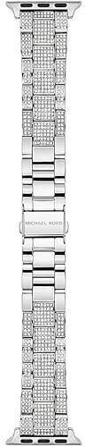 Michael Kors Stainless steel or acetate strap compatible with Apple Watch 38, 40, 41 mm, matte silver (MKS8006)