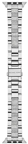 Michael Kors Stainless steel or acetate strap compatible with Apple Watch 38, 40, 41 mm gray/silver (MKS8046)