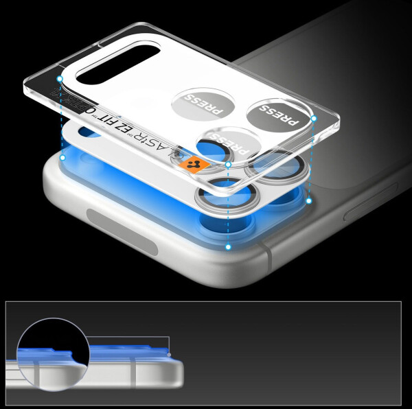 Spigen Glass tR EZ Fit Optik Pro XL 1 Pack Silver iPhone 17 Pro Max, Bild 5
