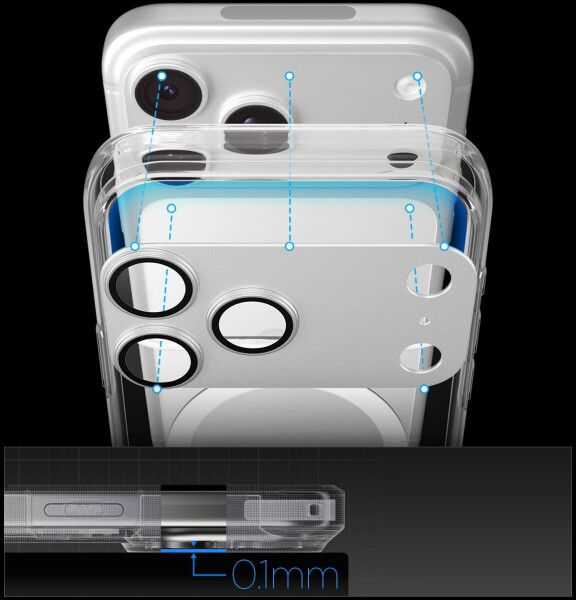 Spigen Glass tR EZ Fit Optik Pro XL 1 Pack Silver iPhone 17 Pro Max, Bild 6