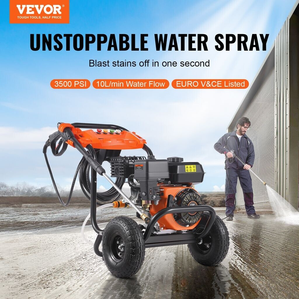 VEVOR VEVOR Petrol high-pressure cleaner 3500 PSI 10 l/min 2.6 GPM - side view