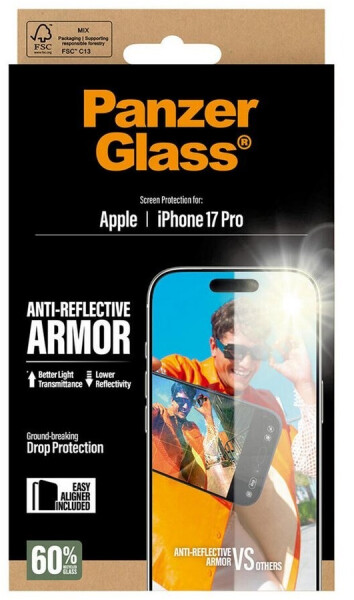 PanzerGlass Anti-Reflective Armor Screen Protector iPhone 17 Pro w. EasyAligner, Bild 3
