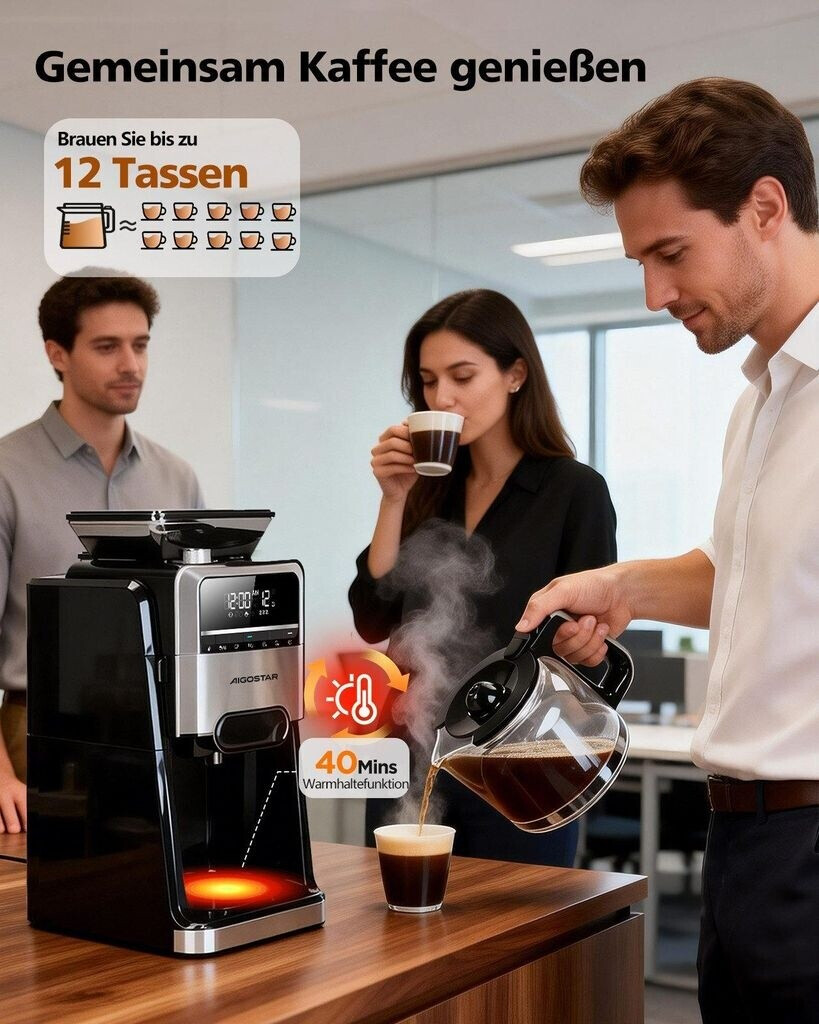 Aigostar Aigostar Coffee Machine with Grinder 8719138872855 - view 6