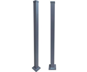 Floraworld Zaunpfosten 110 cm 6,3 cm Anthrazit Aluminium Mit Bodenplatte