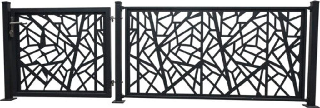 Floraworld Floraworld Zaunpfosten 110 cm 6,3 cm Anthrazit Aluminium Mit Bodenplatte - side view