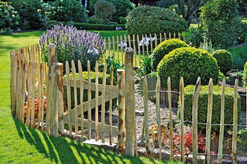 T&J T&J Staketen Rollzaun Rollo 4-8 cm 500 x 175 cm Holz - back view