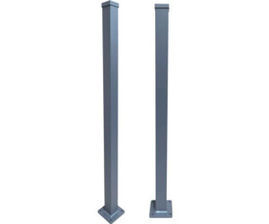 Floraworld Zaunpfosten 190 cm 7,6 cm Anthrazit Aluminium Mit Bodenplatte