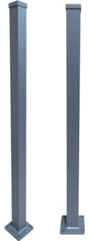 Floraworld Zaunpfosten 190 cm 7,6 cm Anthrazit Aluminium Mit Bodenplatte