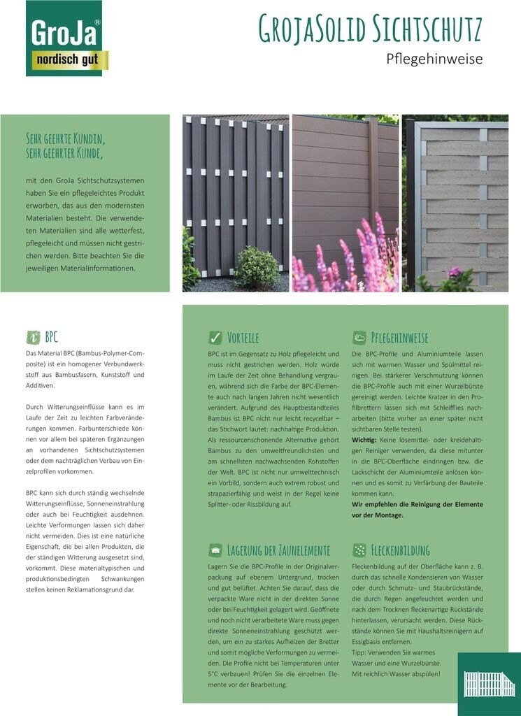 GroJa GroJa Solid Zaunpfosten 10 x 10 x 150 cm Terra Einbetonieren - alternate view