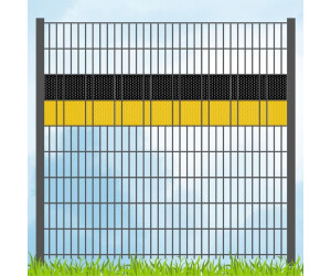 zaun|zu Sichtschutzstreifen Vereinsfarben 19 x 0,1 cm Schwarz-Gelb Volle Breite Gelocht