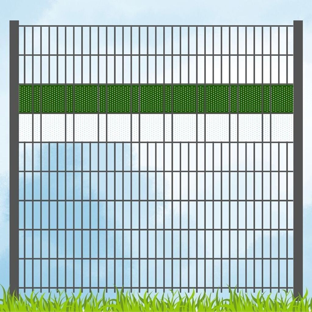 zaun|zu zaun|zu Sichtschutzstreifen Vereinsfarben 19 x 0,1 cm Grün-Weiß Volle Breite Gelocht - Product image 1 of 2