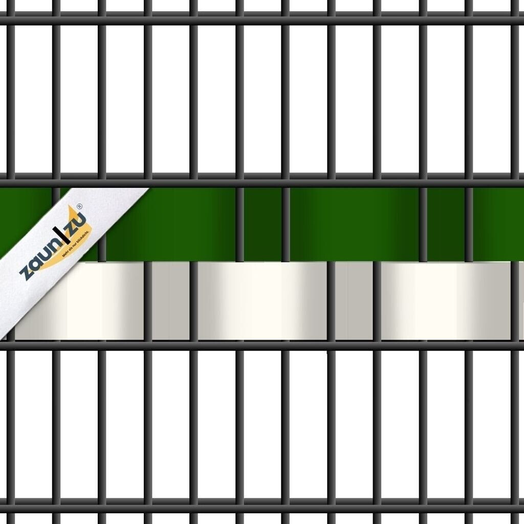 zaun|zu zaun|zu Sichtschutzstreifen Vereinsfarben 19 x 0,1 cm Grün-Weiß Volle Breite Gelocht - side view