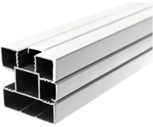 T&J Zaunpfosten-Set Ecosteck 6,8 x 6,8 x 180 cm Silber Aluminium