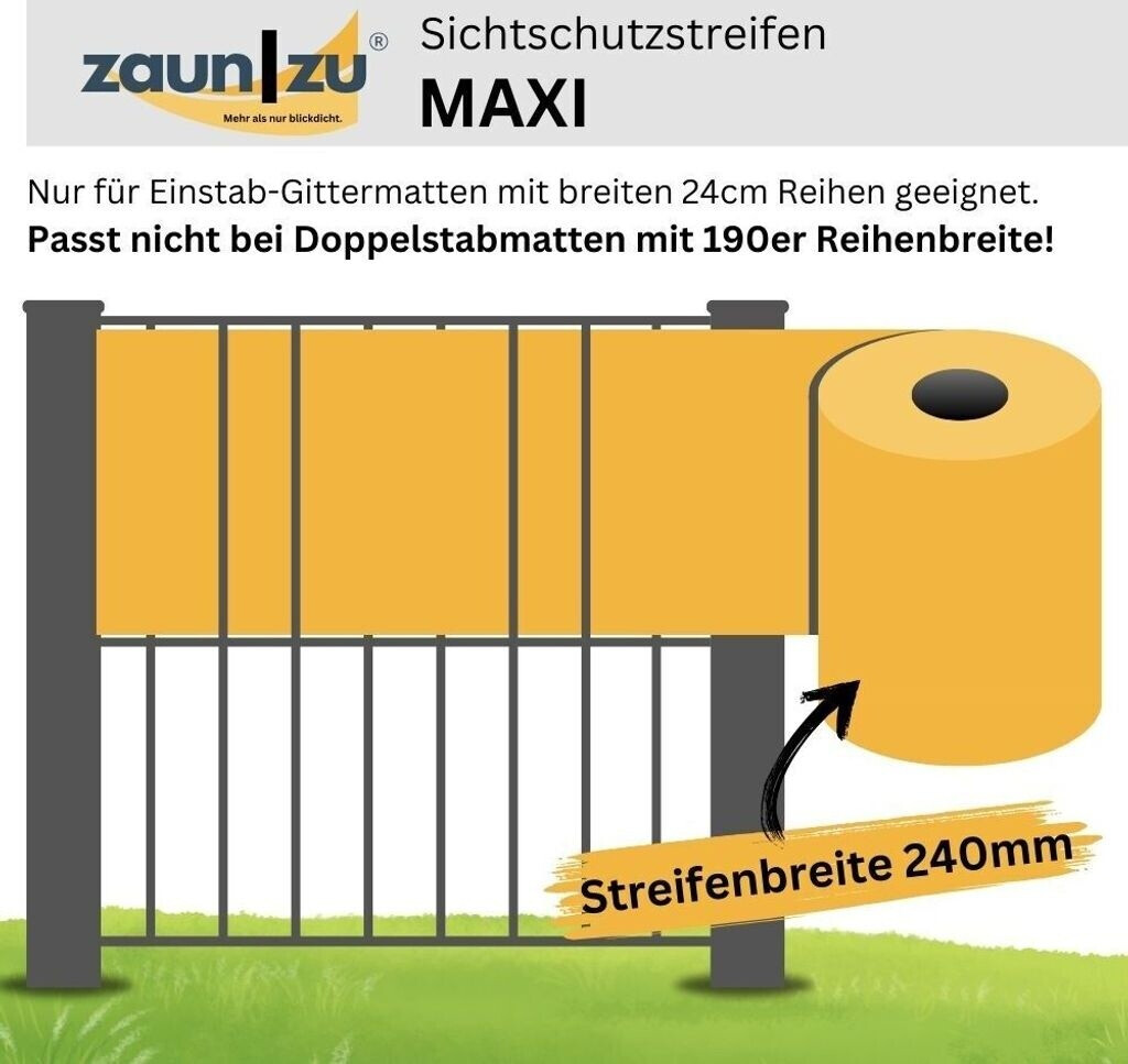 zaun|zu zaun|zu Sichtschutzstreifen Premium Maxi 24 x 0,1 cm Tiefschwarz - detail view