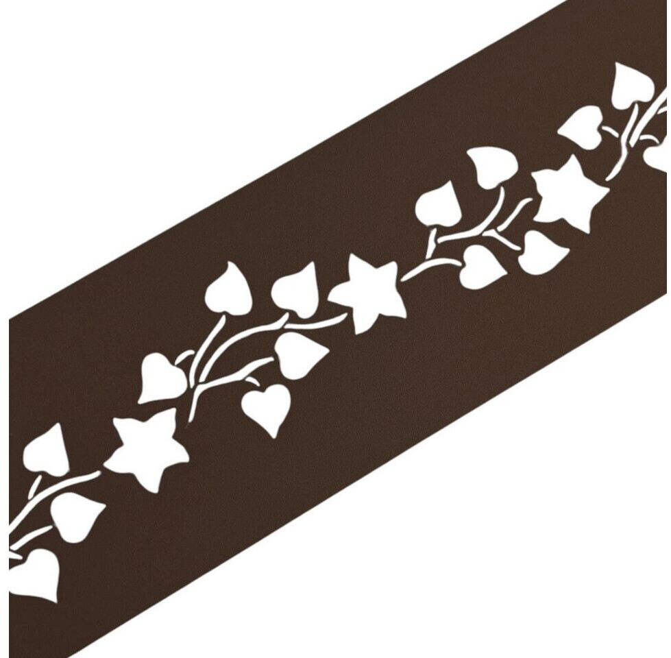 zaun|zu zaun|zu Sichtschutzstreifen Premium 19 x 0,1 cm Braun Florales Design - side view