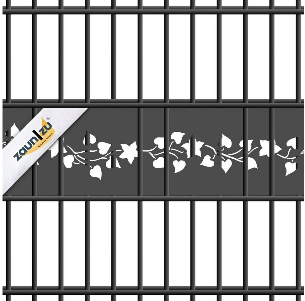 zaun|zu zaun|zu Sichtschutzstreifen Premium 19 x 0,1 cm Braun Florales Design - detail view