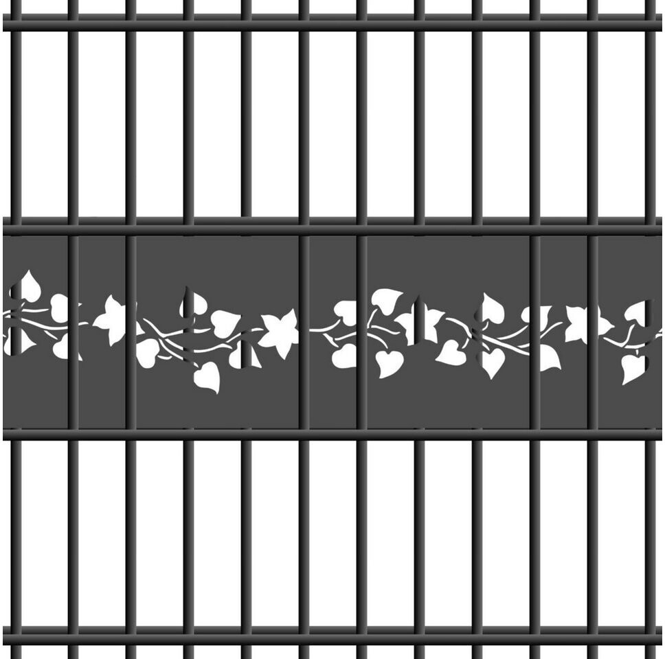 zaun|zu zaun|zu Sichtschutzstreifen Premium 19 x 0,1 cm Braun Florales Design - alternate view