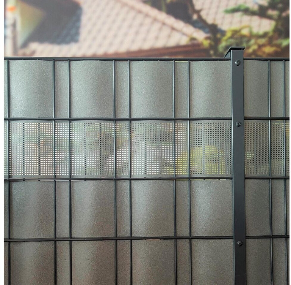 zaun|zu zaun|zu Sichtschutzstreifen Polyal Eco Gelocht 30 % 26 m x 19 cm x 0,1 cm Salbei - back view