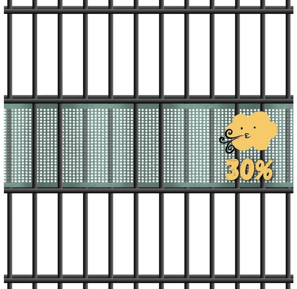 zaun|zu zaun|zu Sichtschutzstreifen Polyal Eco Gelocht 30 % 26 m x 19 cm x 0,1 cm Salbei - view 6