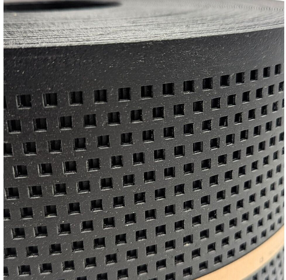 zaun|zu zaun|zu Sichtschutzstreifen Polyal Eco Quadratisch Gelocht 26 m x 19 cm x 0,1 cm Schwarz - side view