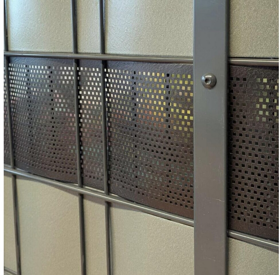 zaun|zu zaun|zu Sichtschutzstreifen Polyal Eco Quadratisch Gelocht 26 m x 19 cm x 0,1 cm Schwarz - detail view