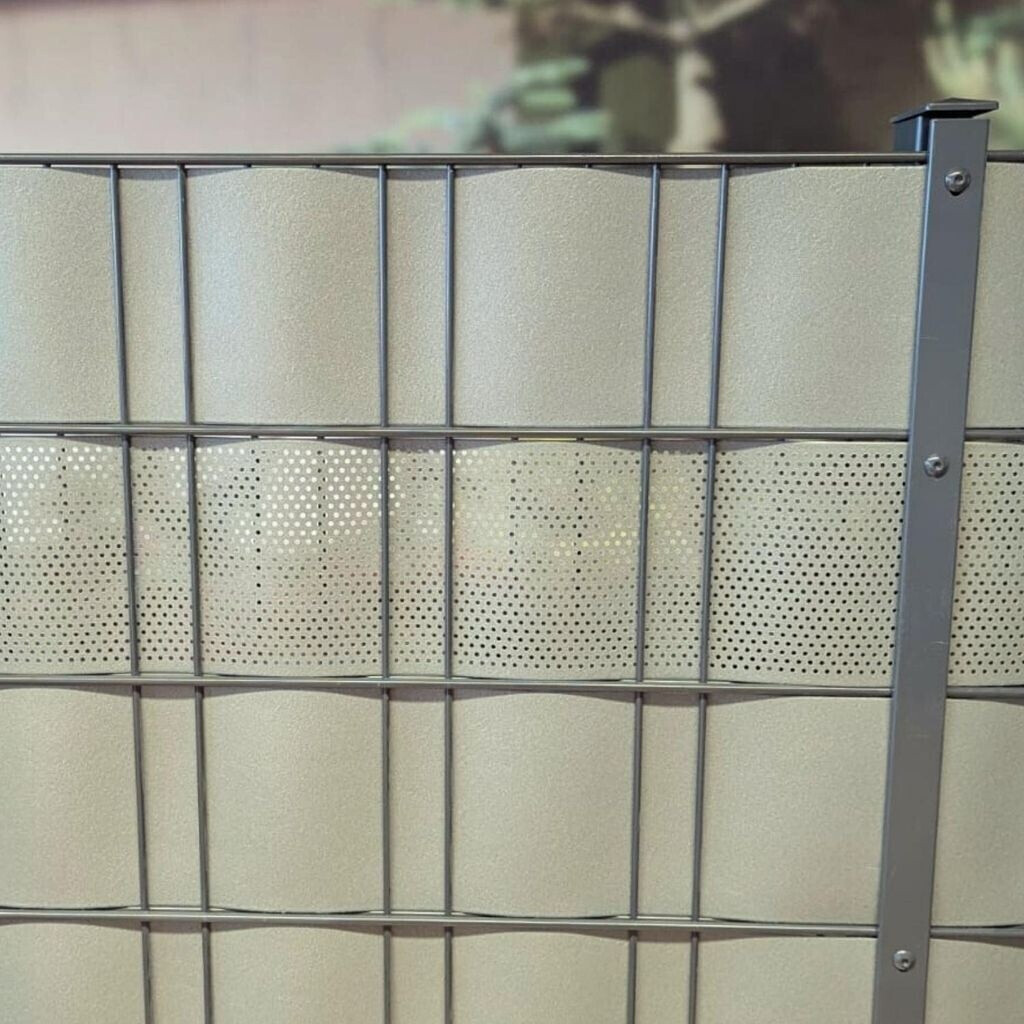 zaun|zu zaun|zu Sichtschutzstreifen Polyal Eco Gelocht 20% 26 m x 19 cm x 0,1 cm Salbei - back view