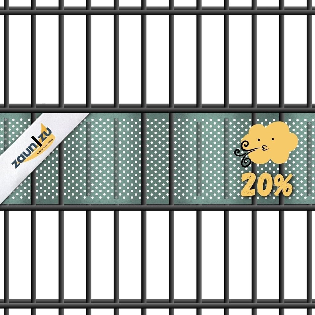 zaun|zu zaun|zu Sichtschutzstreifen Polyal Eco Gelocht 20% 26 m x 19 cm x 0,1 cm Salbei - alternate view