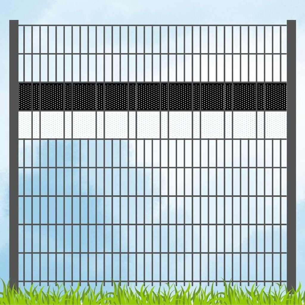 zaun|zu zaun|zu Akzentstreifen Vereinsfarben 2,55 m x 19 cm x 0,1 cm Schwarz/Weiß Volle Streifenbreite Gelocht - Product image 1 of 2