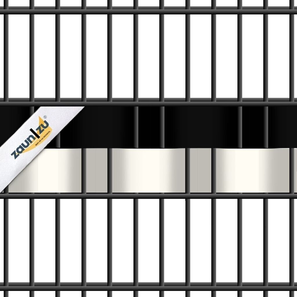 zaun|zu zaun|zu Akzentstreifen Vereinsfarben 2,55 m x 19 cm x 0,1 cm Schwarz/Weiß Volle Streifenbreite Gelocht - side view