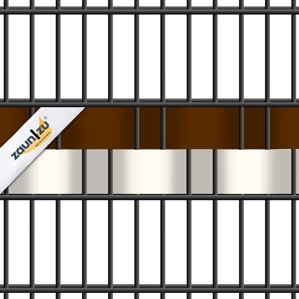 zaun|zu zaun|zu Akzentstreifen Vereinsfarben 2,55 m x 19 cm x 0,1 cm Braun/Weiß Volle Streifenbreite Gelocht - side view