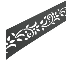 zaun|zu Sichtschutzstreifen Premium Floral Dekor 1 2,55 m x 19 cm x 0,1 cm Anthrazit