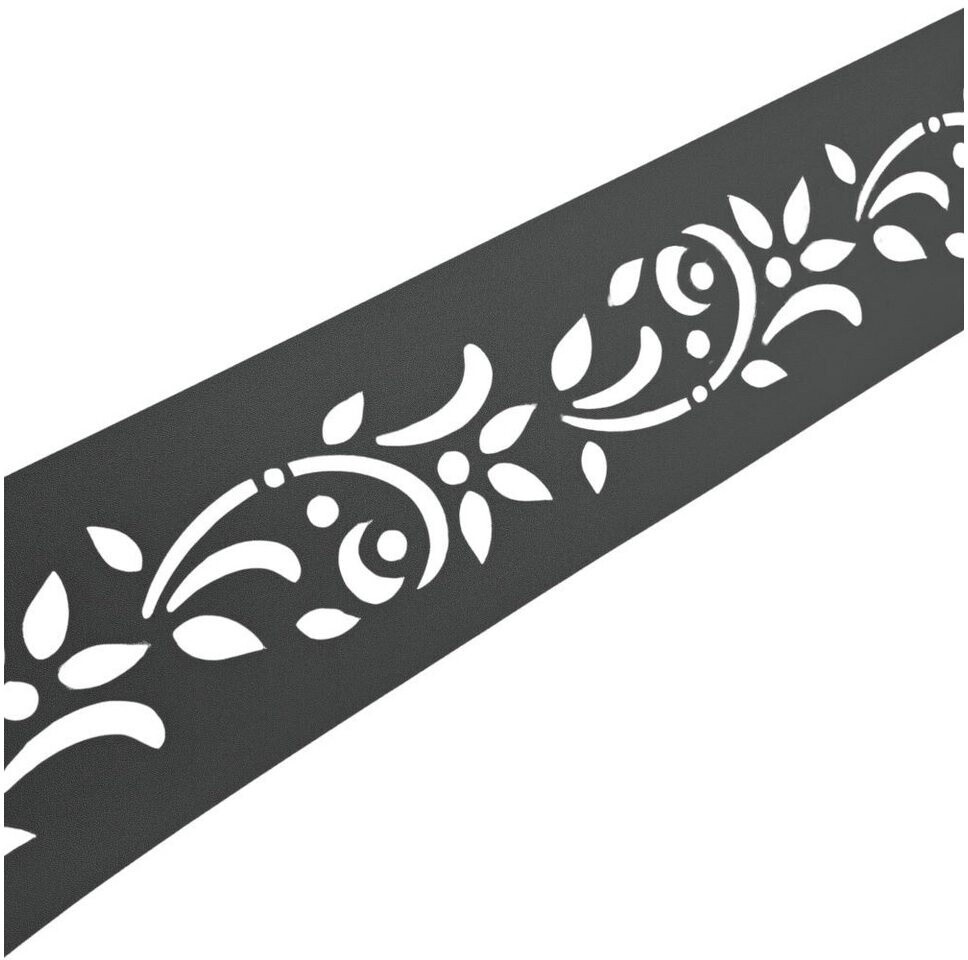 zaun|zu Sichtschutzstreifen Premium Floral Dekor 1 2,55 m x 19 cm x 0,1 cm Anthrazit