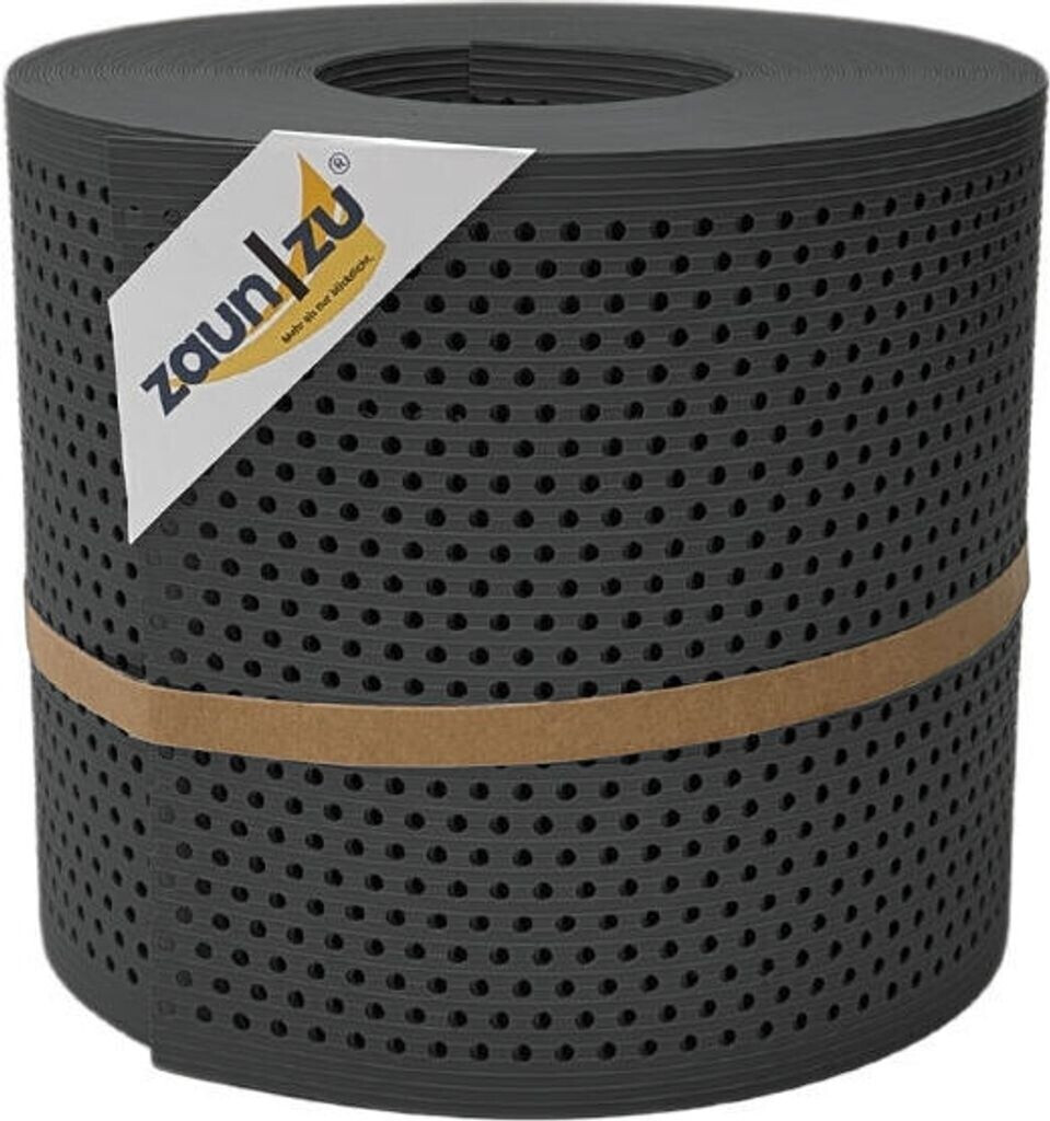 zaun|zu zaun|zu Sichtschutzstreifen Rille Gelocht 20% PP 26 m x 19 cm x 0,1 cm Anthrazit - Product image 1 of 5