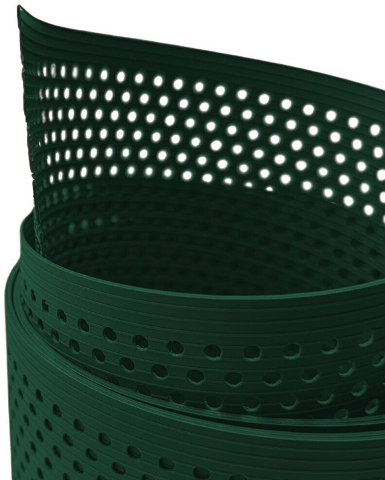 zaun|zu zaun|zu Sichtschutzstreifen Rille Gelocht 20% PP 50 m x 19 cm x 0,1 cm Grün - side view