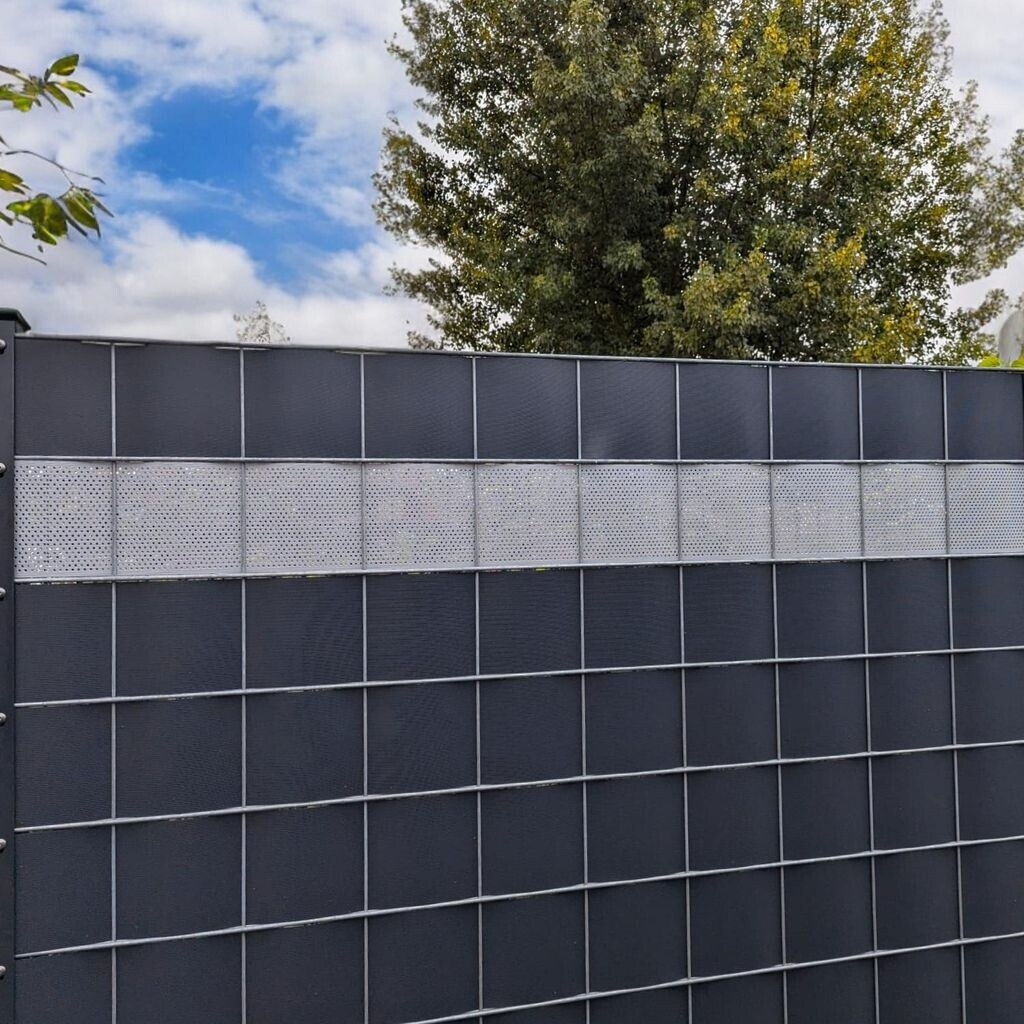 zaun|zu zaun|zu Sichtschutzstreifen Rille Gelocht 20% PP 50 m x 19 cm x 0,1 cm Grün - back view