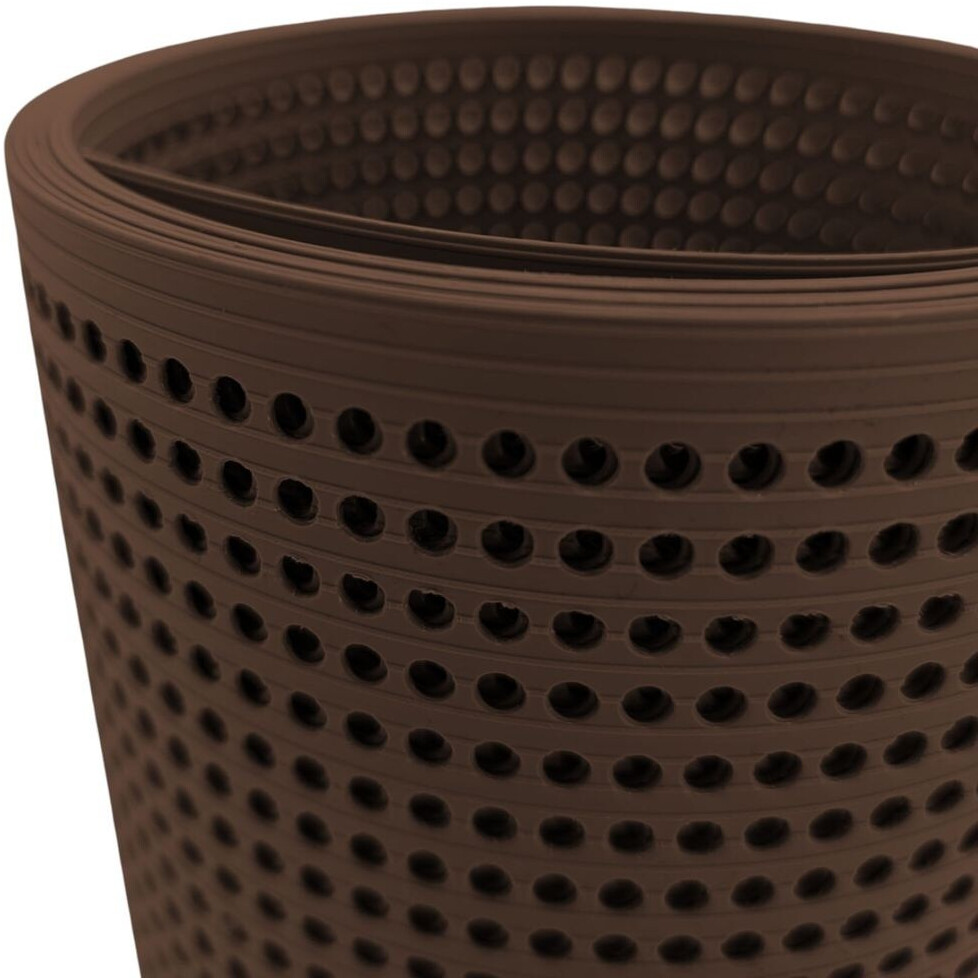 zaun|zu zaun|zu Sichtschutzstreifen Rille Gelocht 30% PP 50 m x 19 cm x 0,1 cm Braun - side view