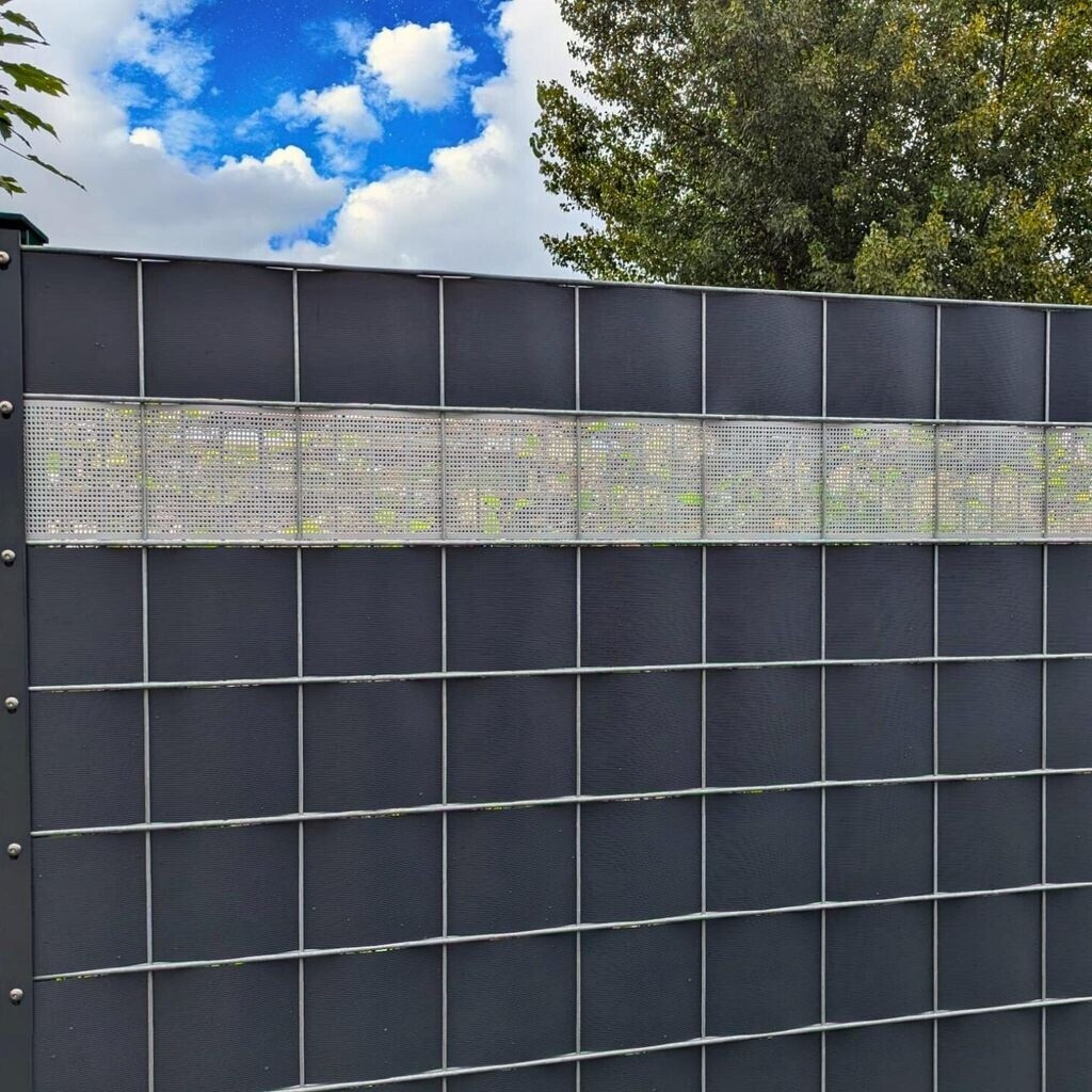 zaun|zu zaun|zu Sichtschutzstreifen Rille Gelocht 30% PP 50 m x 19 cm x 0,1 cm Braun - back view