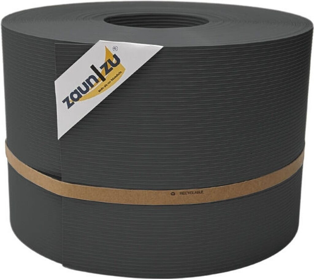 zaun|zu Sichtschutzstreifen Rille PP DSM 50 m x 19 cm x 0,1 cm Anthrazit