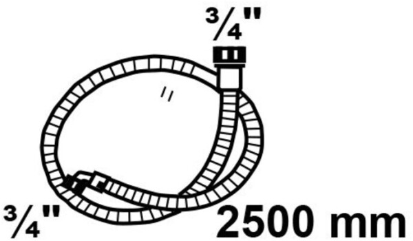 Wilhelm Kirchhoff WAS Zulaufschlauch, 3/4IG x 2,5 m x 3/4IG, 10bar/25°C, Bild 2