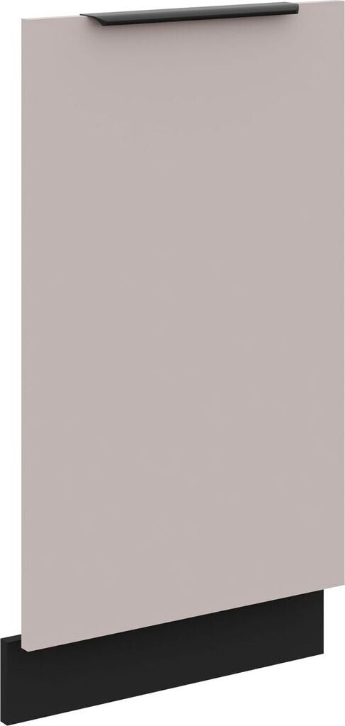 Küchenpreis-Bombe Frontblende für vollintegrierten Geschirrspüler 45 cm Küche ARONA Kaschmir beige matt + Schwarz Küchenzeile Küchenblock Einbauküche