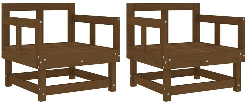 vidaXL Gartenstühle 2 Stk. Honigbraun Massivholz Kiefer (825390)