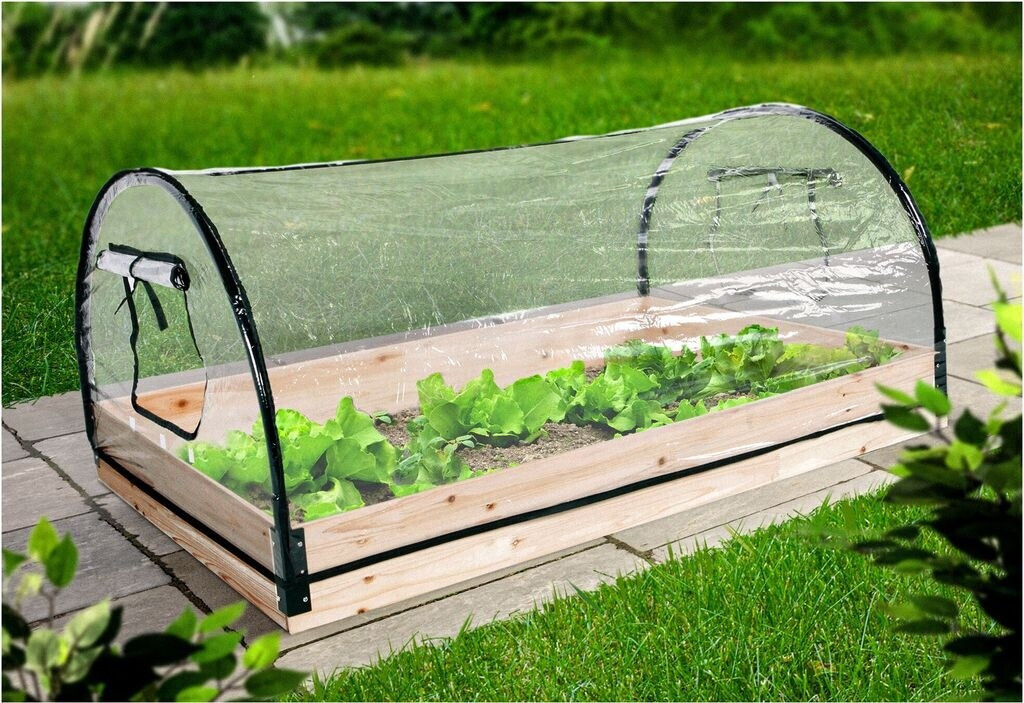Spetebo Frühbeet mit Holzrahmen 120 x 80 cm transparent (4402)