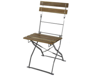 Mojawo Beer garden folding chair garden chair acacia powder-coated steel